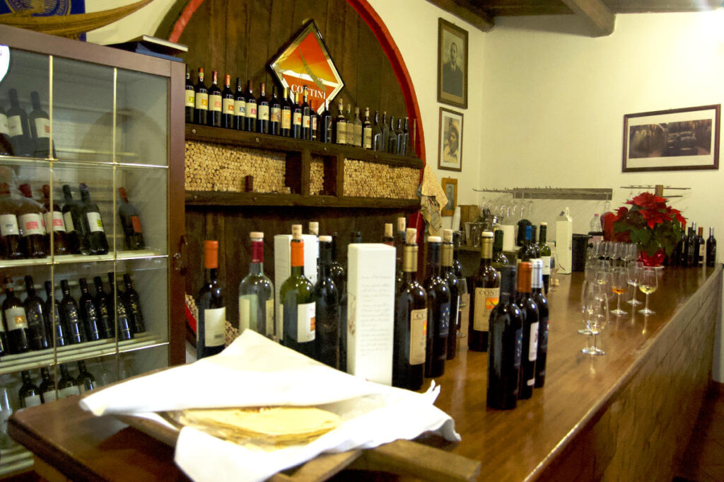 Image: Wines of the Contini winery in Cabras in Sardinia.